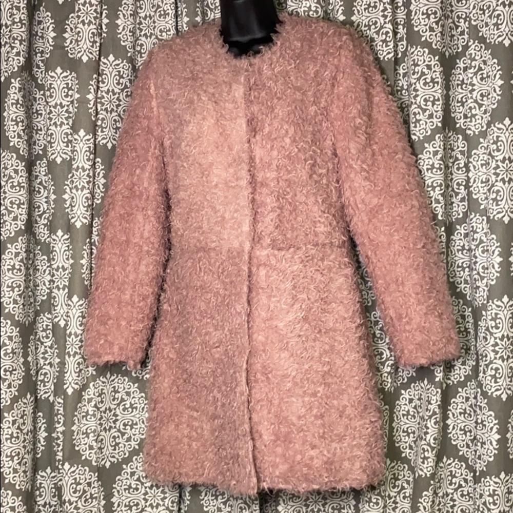 Pink reversible shag jacket
